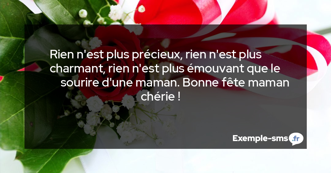 Bonne fête maman chérie - Exemple de SMS Fête des mères