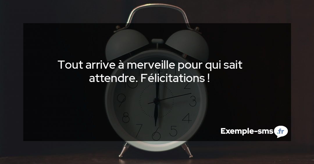 Merveilleuse Attente Exemple De Sms F Licitations